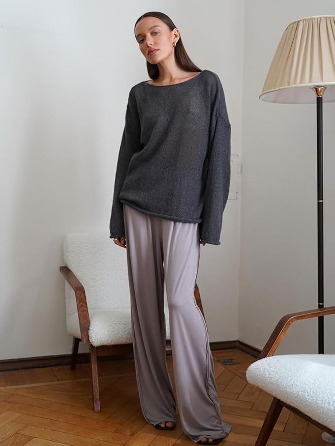 Elayne Knit | Luchtige Oversized Trui met Wijde Mouwen