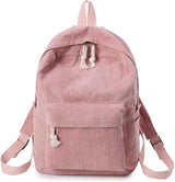 Urban Cord Campus Pack, klassieke roze corduroy rugzak voor school, sport en dagelijks gebruik.