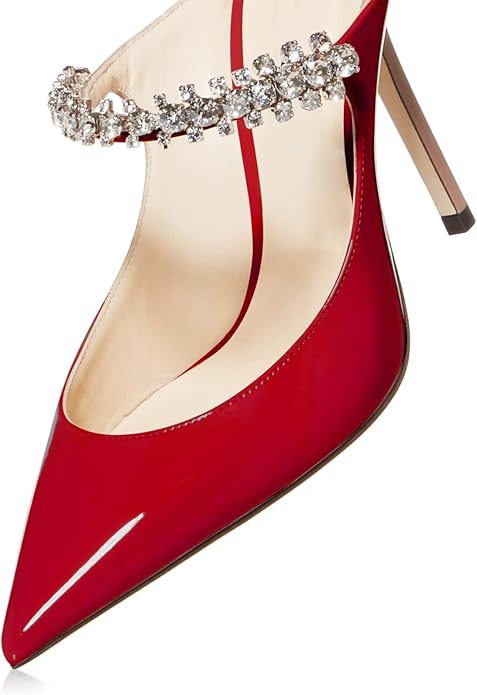 Noirella Heels | Luxe Vegan Lakleren Pumps met Crystal Strap