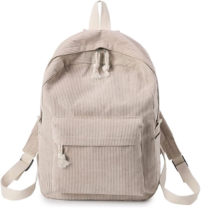 Urban Cord Campus Pack, klassieke beige corduroy rugzak voor school, sport en dagelijks gebruik.