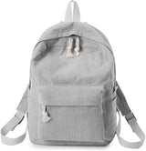 Urban Cord Campus Pack, klassieke lichtgrijze corduroy rugzak voor school, sport en dagelijks gebruik.