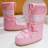 Snow boots dames roze met warme voering