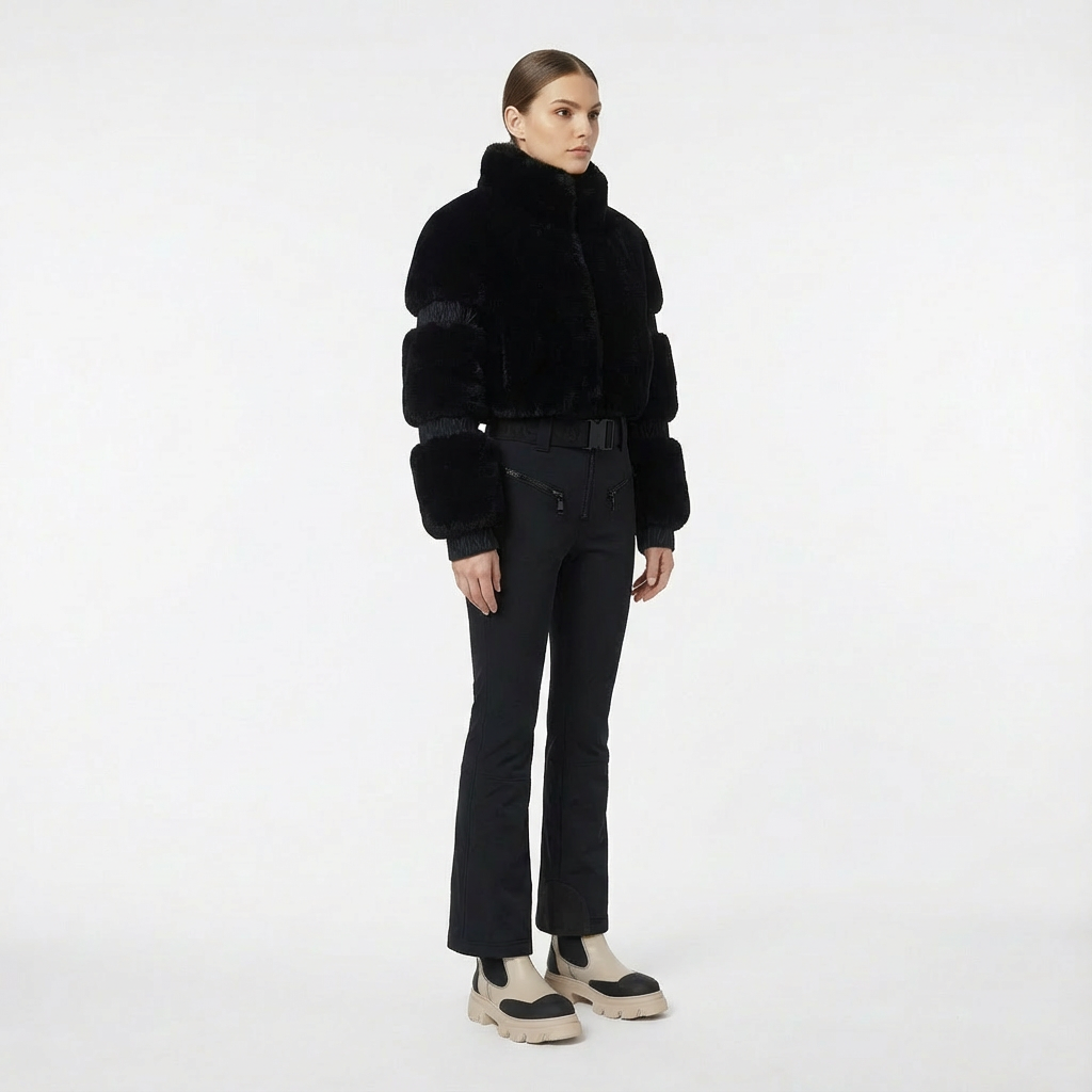 elegante wintersport jumpsuit in zwart voor dames