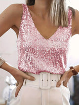 roze glittertop voor dames met feestelijke uitstraling
