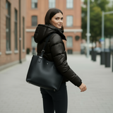 Nuvessa | Gewatteerde Winterjas met Capuchon & Glanzende Afwerking