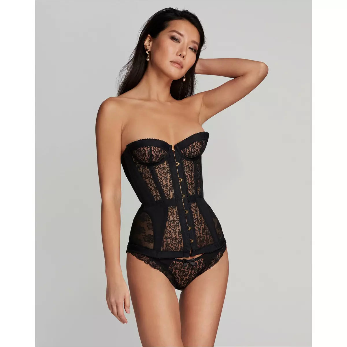 lace corset zwart dames elegant lingerie corset