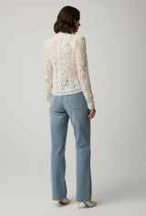 Lunéa Lace Blouse | Kanten Blouse met Staande Kraag & Knopensluiting