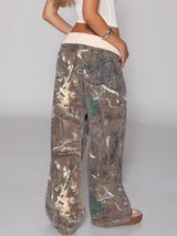streetstyle camouflage jeans dames met losse pasvorm