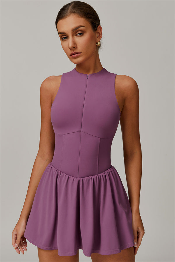 paarse padel jurk dames sport dress met short en pasvorm