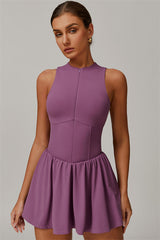 paarse padel jurk dames sport dress met short en pasvorm