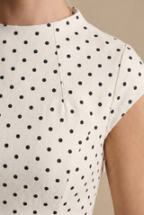 Léorine | Polka-Dot Maxi-Kleid mit tailliertem Schnitt