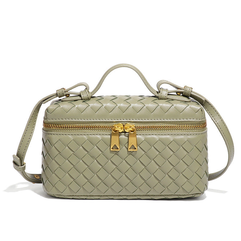 woven crossbody bag lichtgroen