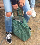 Monvee grote tas in groen – draagtas met patroon