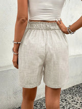 Solanta Shorts | Hoge Taille Korte Broek met Knopen & Zomerse Fit