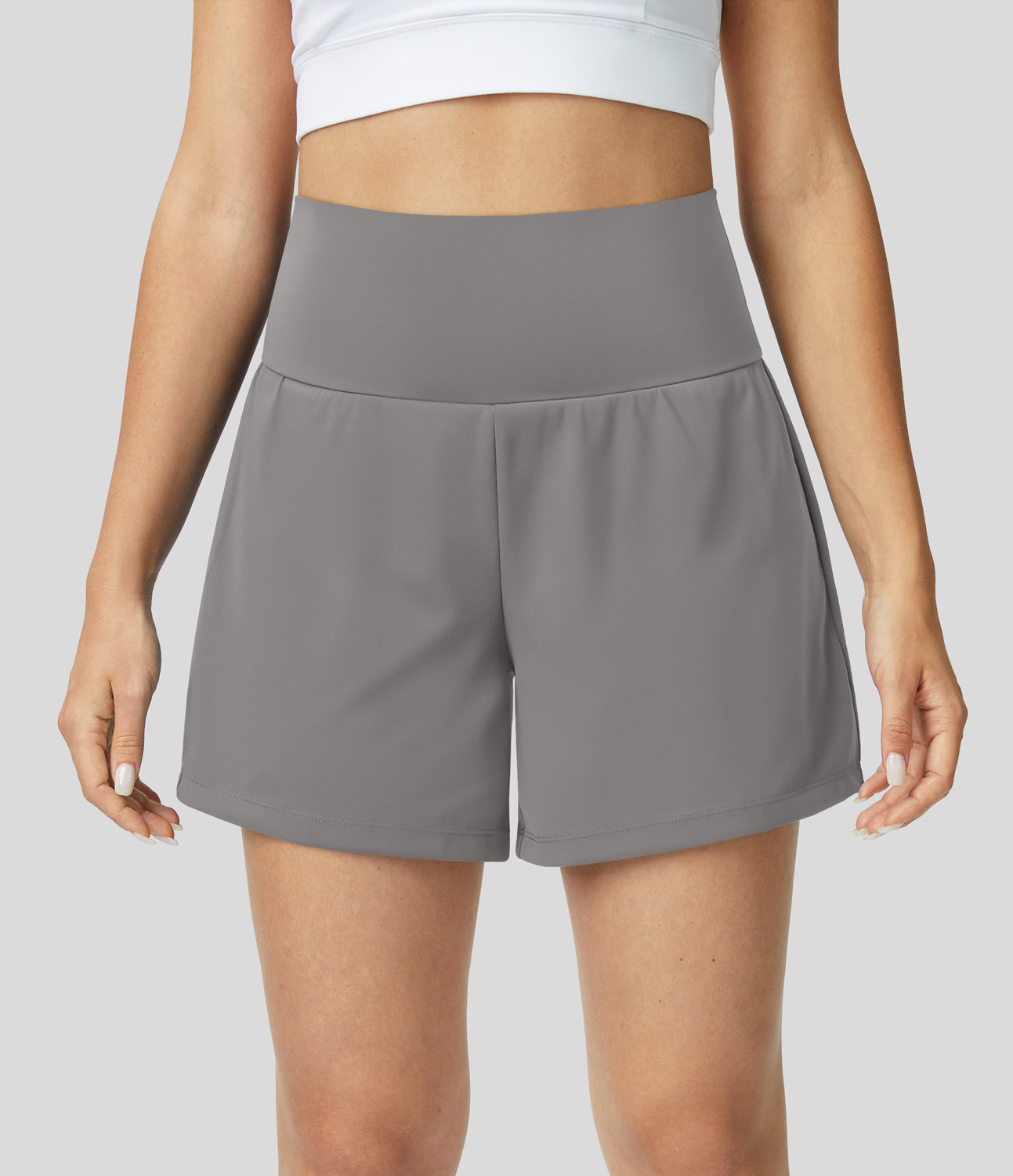 sportshort in grijs met telefoonvak