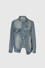 Vivid Twist Denim Jacket | Asymmetrische Oversized Spijkerjas