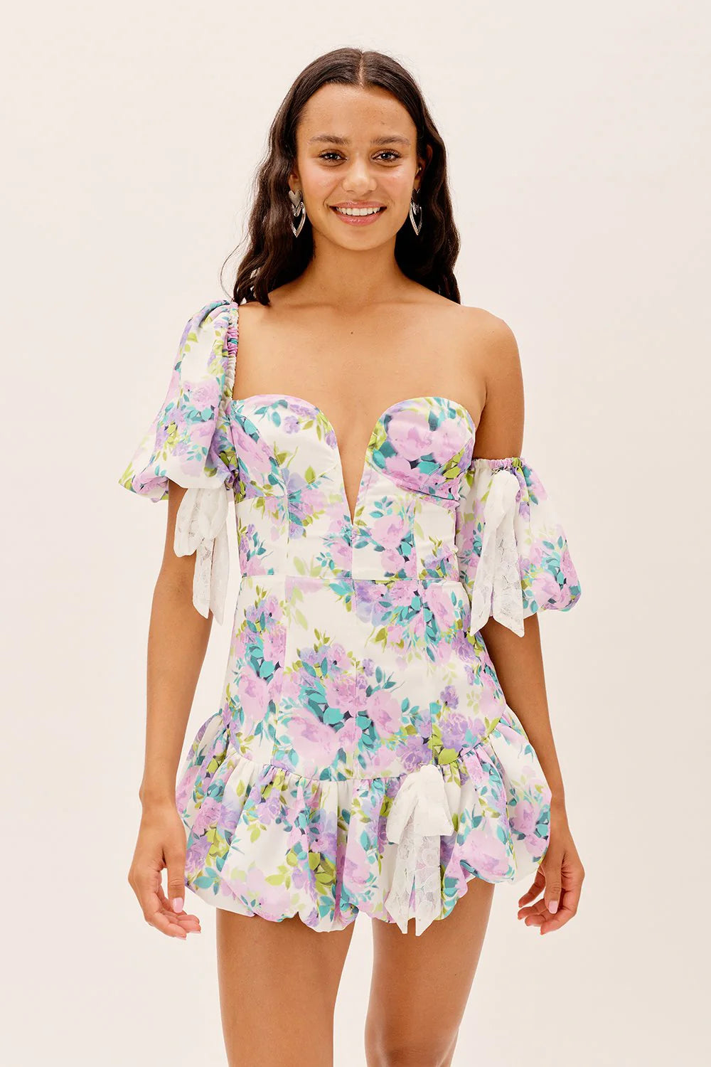 flora belle zomerse korte jurk dames sweetheart halslijn
