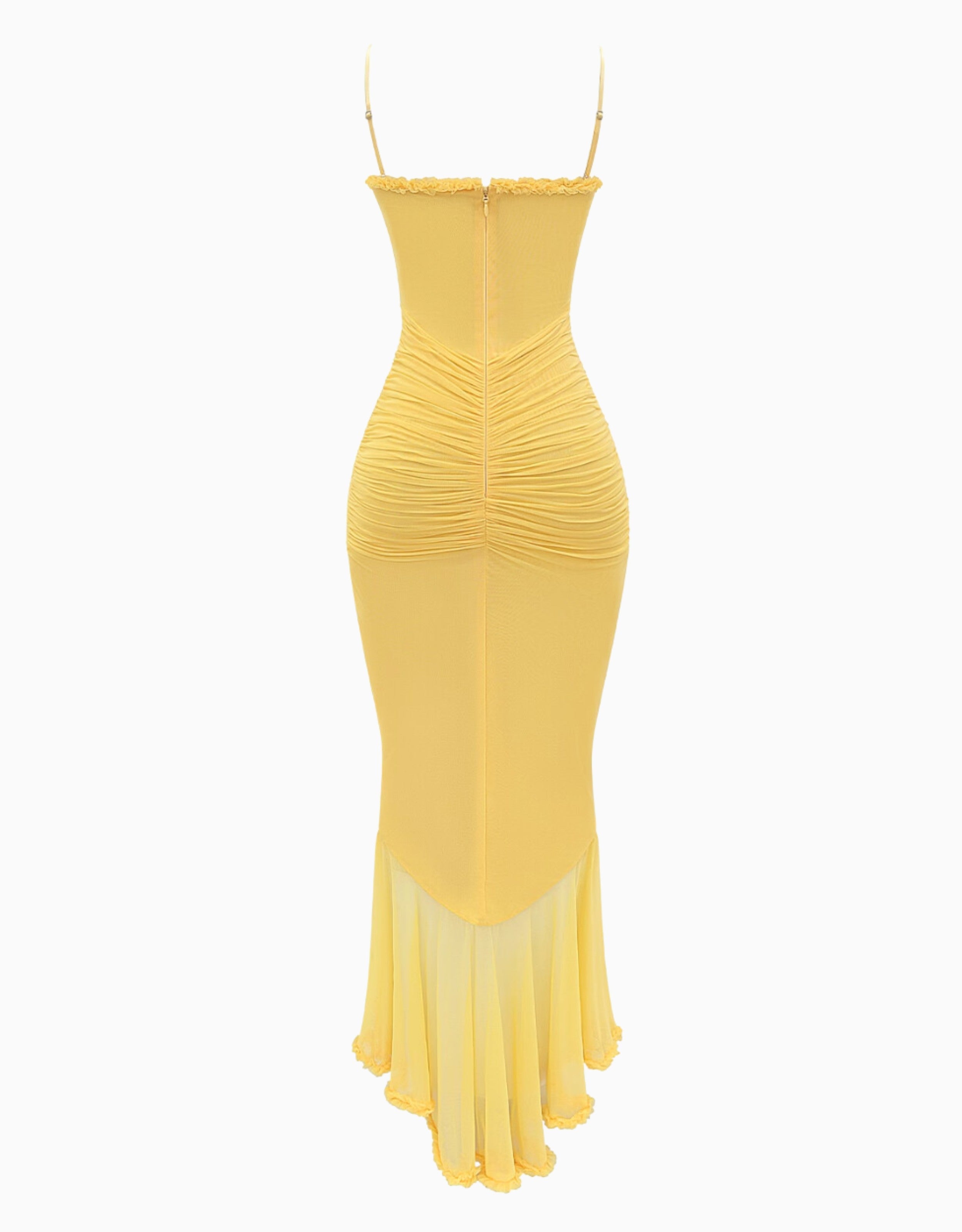 Soleil Ruffle Maxi Dress | Elegante Gele Maxi Jurk met Ruffles
