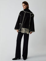 Serapha Scarf Coat | Cape-jas met geïntegreerde sjaal