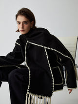 Serapha Scarf Coat | Cape-jas met geïntegreerde sjaal