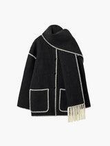 Serapha Scarf Coat | Cape-jas met geïntegreerde sjaal