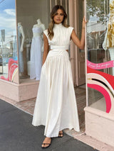 Selene | Mock Neck Cut-Out Maxi Jurk