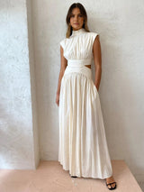 Selene | Mock Neck Cut-Out Maxi Jurk