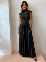 Selene | Mock Neck Cut-Out Maxi Jurk