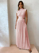 Selene | Mock Neck Cut-Out Maxi Jurk