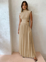 Selene | Mock Neck Cut-Out Maxi Jurk