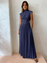 Selene | Mock Neck Cut-Out Maxi Jurk