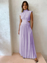 Selene | Mock Neck Cut-Out Maxi Jurk