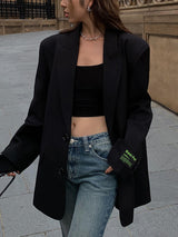 dames blazer oversized fit met lange mouwen