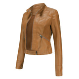 Veloura Biker Jacket in camel vegan leer voor dames