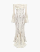 Arwen Lace Dress | Elegante Off-Shoulder Maxi Jurk