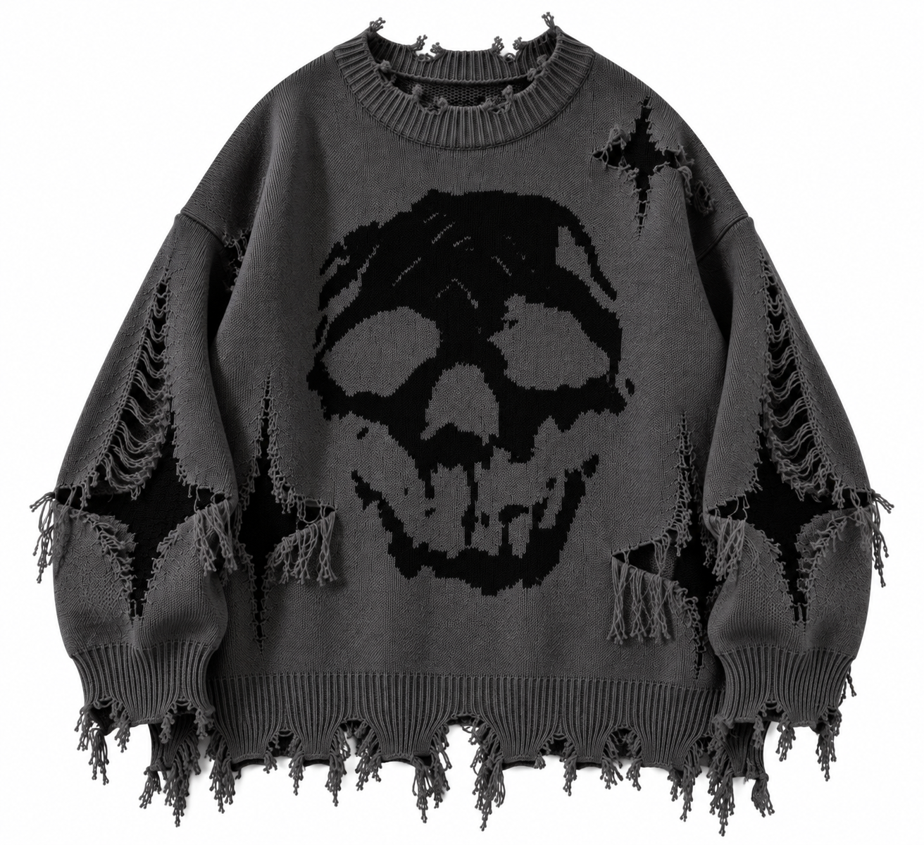 Skylah | Sudadera extragrande con calavera y detalles desgastados