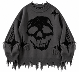 Skylah | Sudadera extragrande con calavera y detalles desgastados