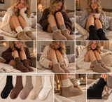 5 paar gevoerde wintersokken dames gedragen met winterboots