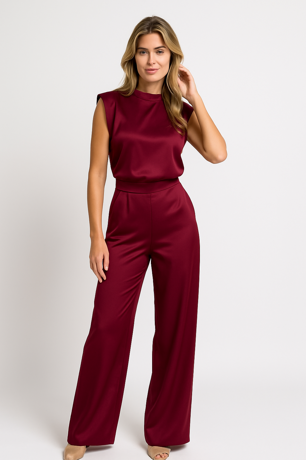 Lunira jumpsuit bordeaux – elegante jumpsuit voor dames