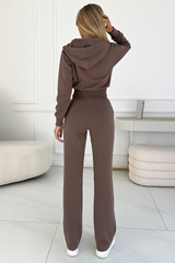 Varella | Luxe dames tracksuit met wide-leg broek & cropped hoodie