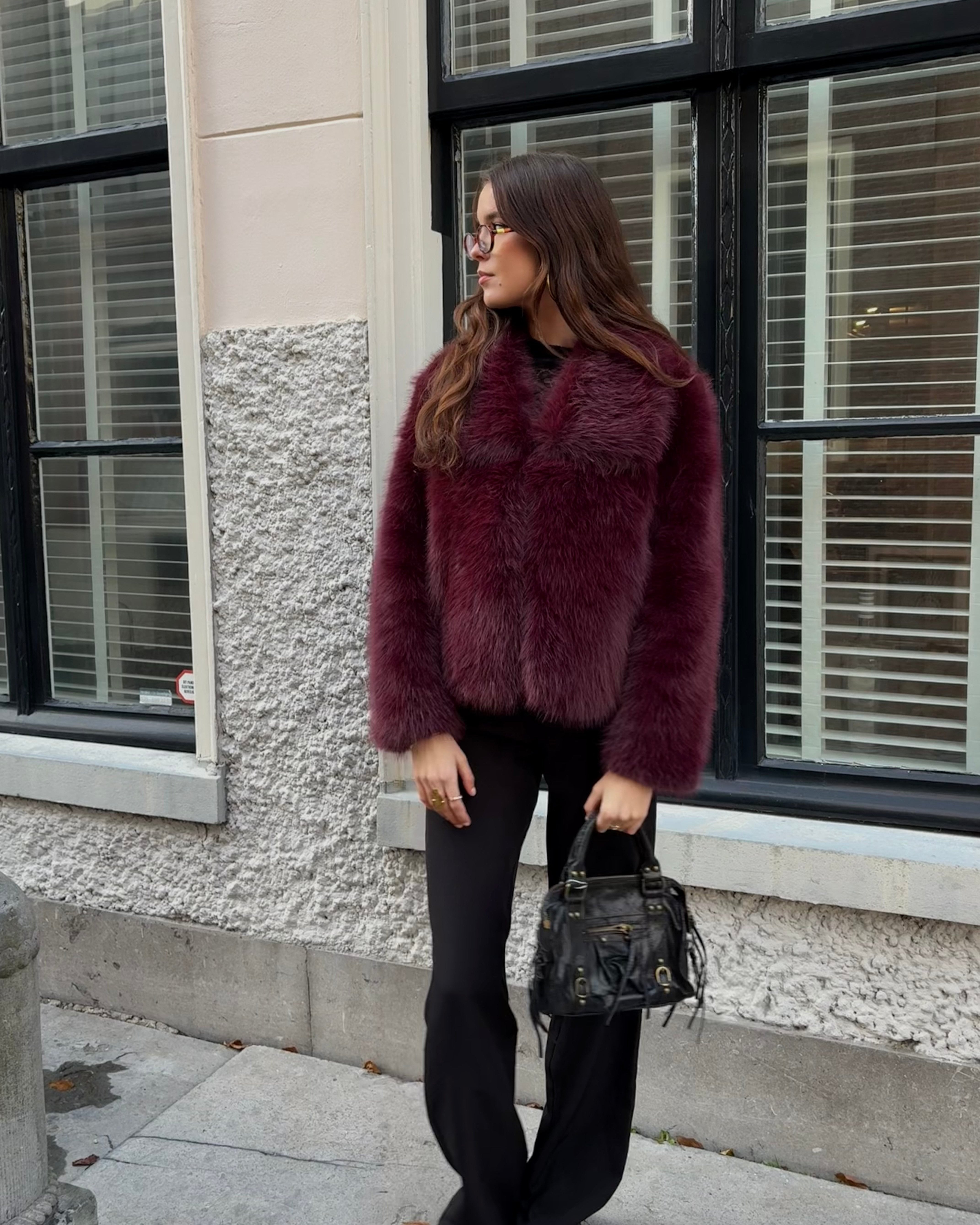 VelvetFur Luxe | Faux Fur Winter Coat with Wide Collar &amp; Soft Touch