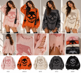 Skylah | Sudadera extragrande con calavera y detalles desgastados