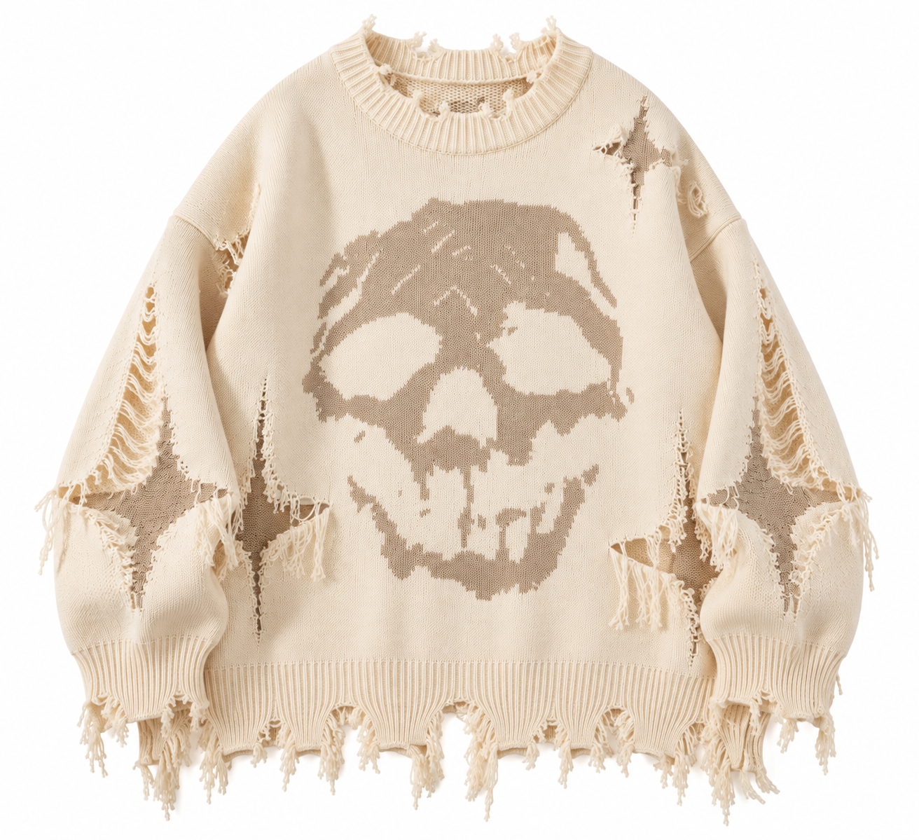 Skylah | Sudadera extragrande con calavera y detalles desgastados