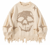 Skylah | Sudadera extragrande con calavera y detalles desgastados