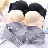 set met drie bh's in zwart, nude en grijs met sluiting