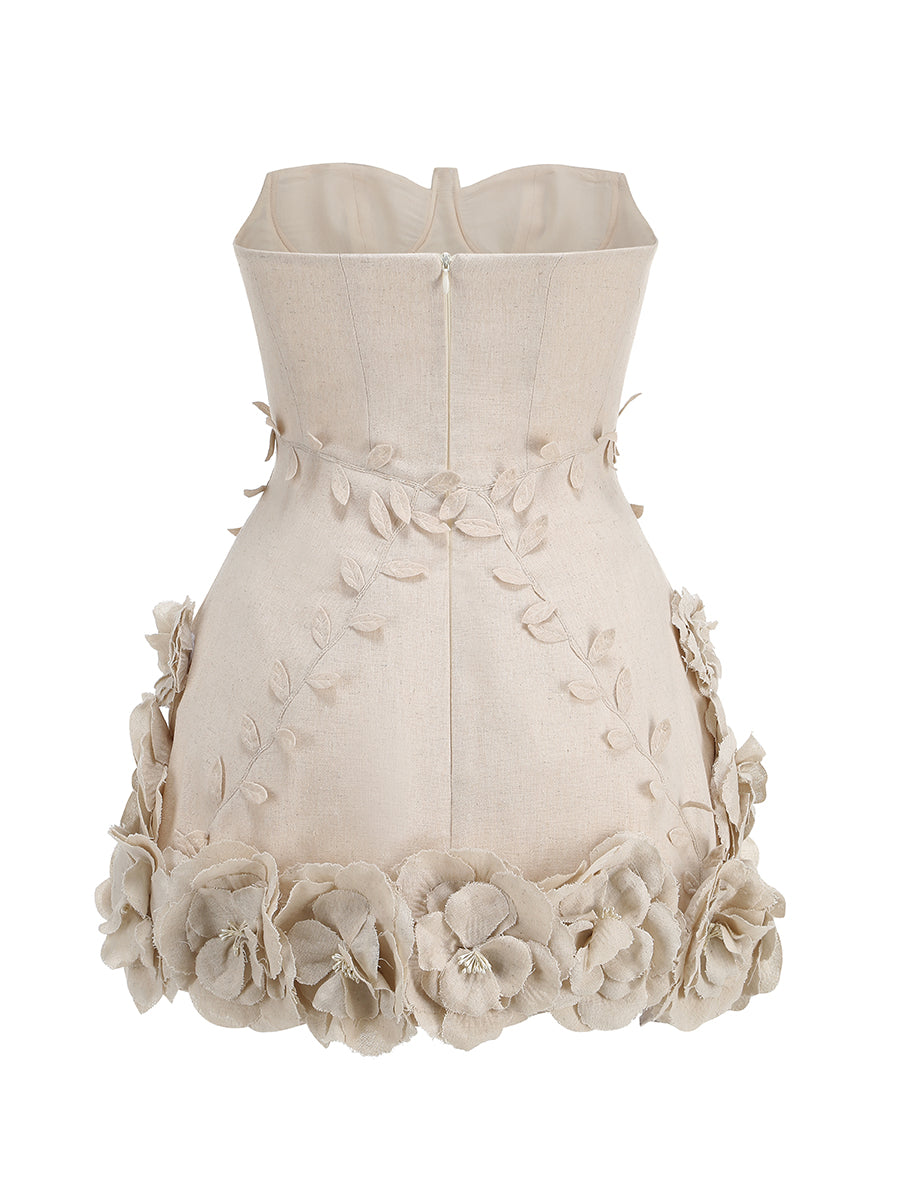 Eleanora | Strapless Flower Mini Dress