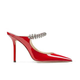 Noirella Heels | Luxe Vegan Lakleren Pumps met Crystal Strap