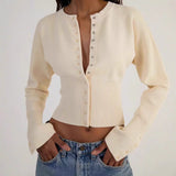 Neraya | Fitted Cardigan met Knoopsluiting & Taille Accent