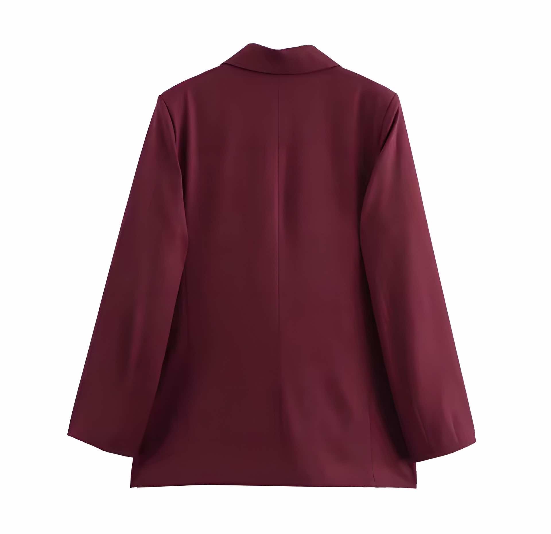 achterkant bordeaux blazer met rechte pasvorm