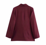 achterkant bordeaux blazer met rechte pasvorm